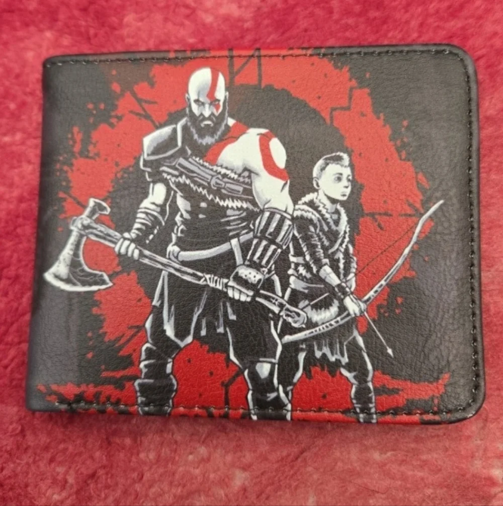 New god of war Kratos anime manga leather wallet